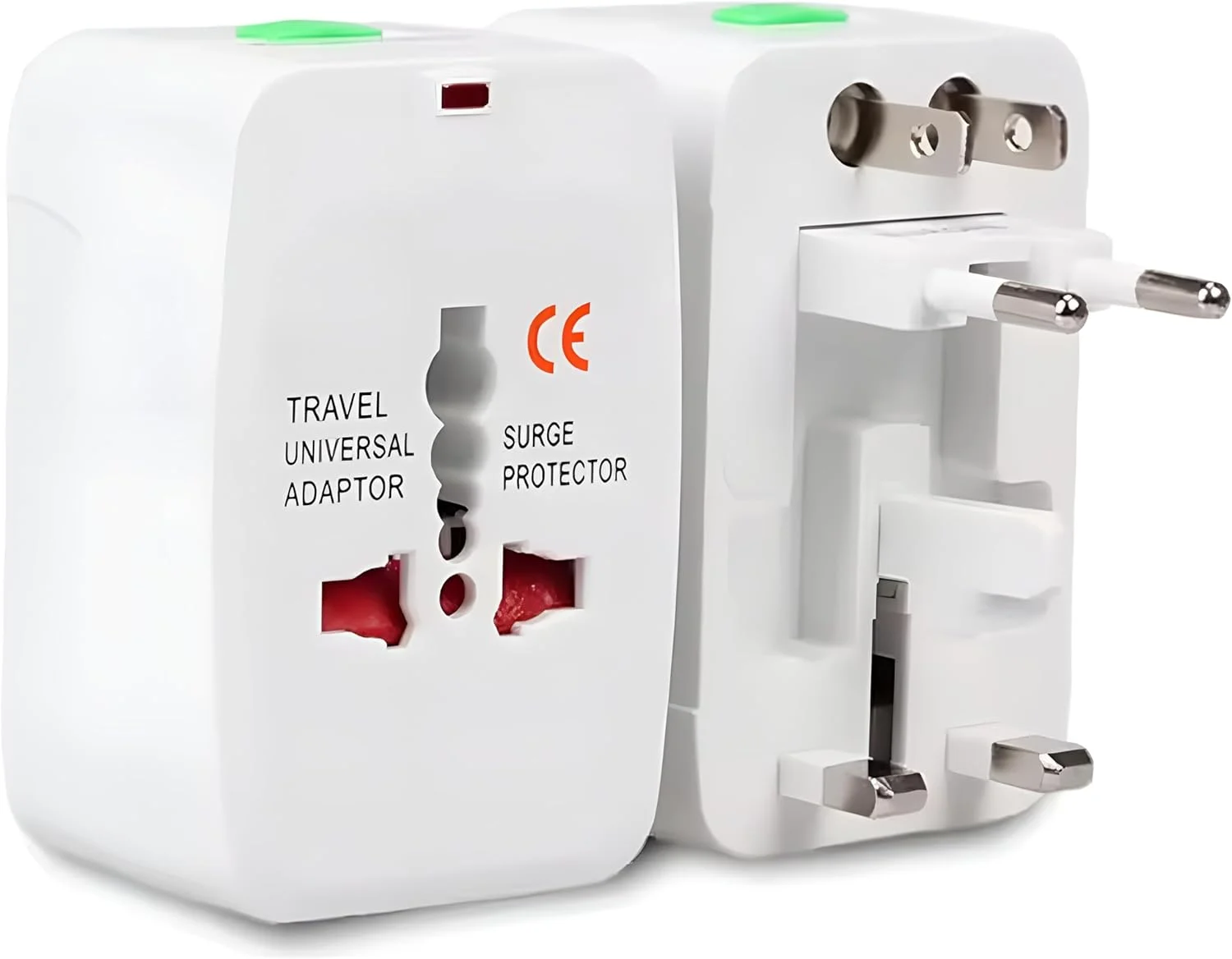 آداپتور مسافرتی جهانی با محافظ برق | 2 پورت USB (5V 2.1A) | دوشاخه بریتانیایی 2 طرفه با فیوز 13 آمپر و سوئیچ مستقل | سازگاری چند کشوری | بدنه مسی ABS | دارای گواهی CE