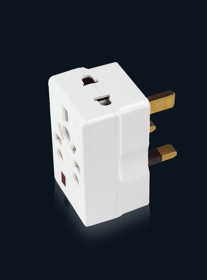 تبدیل سه طرفه جهانی MODI | آداپتور مسافرتی چند سوکتی | جنس ABS ضد حریق و فشرده | آداپتور برق سبک وزن با سازگاری جهانی برای خانه و محل کار (2 عدد)