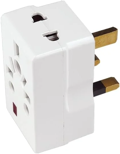 تبدیل سه طرفه جهانی MODI | آداپتور مسافرتی چند سوکتی | جنس ABS ضد حریق و فشرده | آداپتور برق سبک وزن با سازگاری جهانی برای خانه و محل کار (2 عدد)