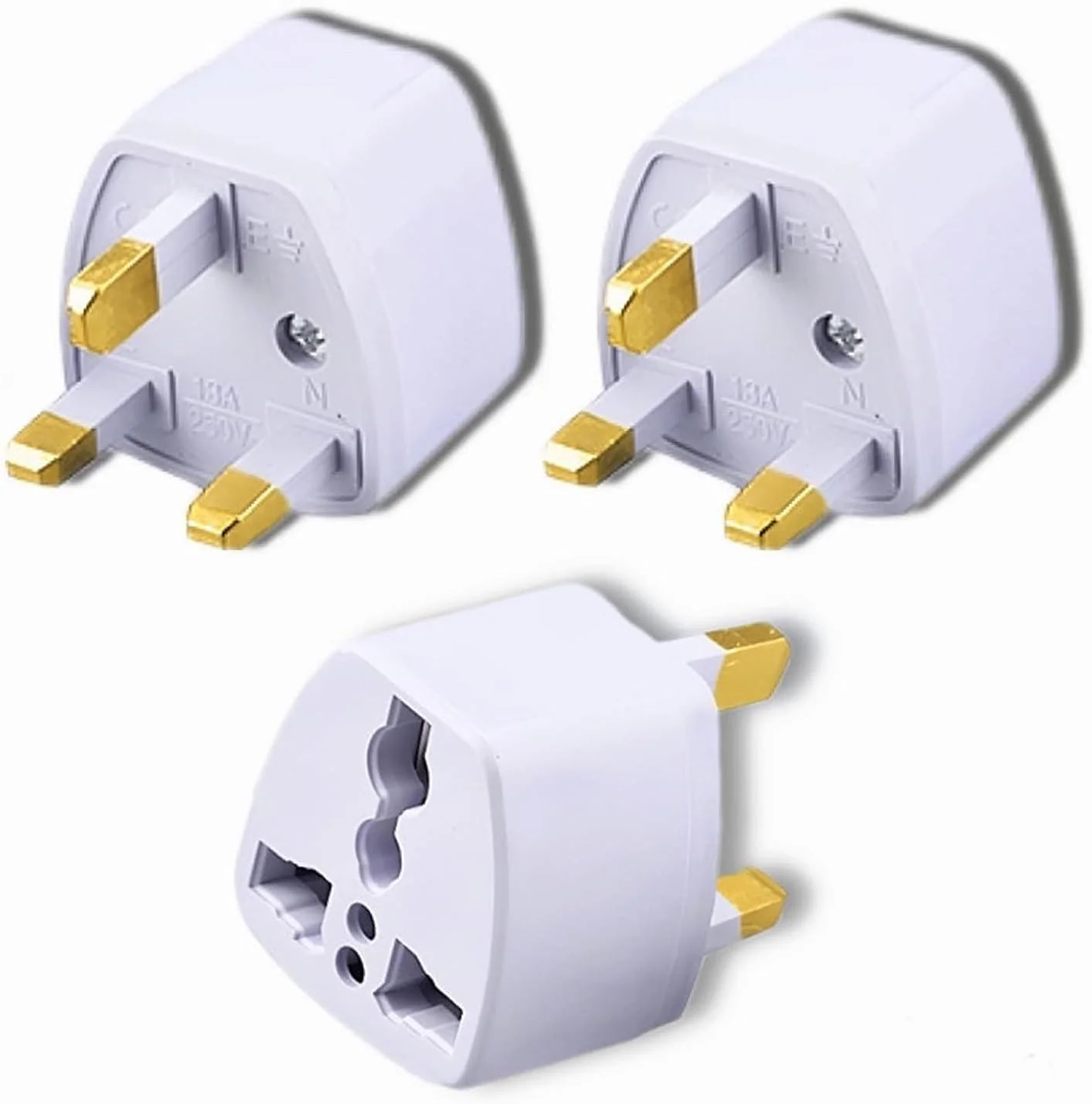 آداپتور پریز برق مسافرتی جهانی، آداپتور پریز برق 3 پین برای AU/UK/EU/US، مبدل پریز برای تجارت، تعطیلات، هتل، فرودگاه (5 عدد)