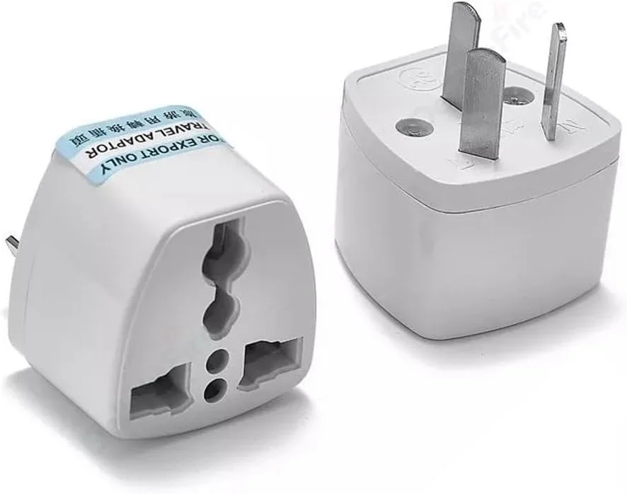 آداپتور مسافرتی نوع I، سه پین یونیورسال سفید رنگ مناسب استرالیا، نیوزلند، ولتاژ 10 آمپر - [2 عدد]