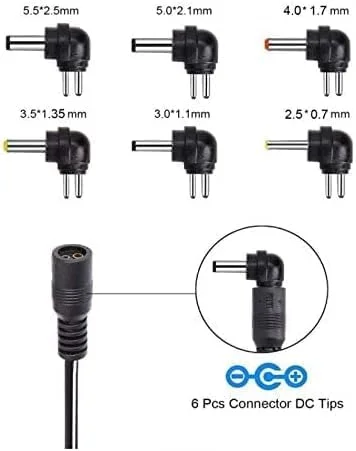 آداپتور یونیورسال 30 وات AC/DC، 3 ولت 4.5 ولت 6 ولت 9 ولت 12 ولت با 6 سر برای لوازم الکترونیکی خانگی (نوع دوشاخه: UK)، مشکی آداپتور یونیورسال 30 وات AC/DC، 3 ولت 4.5 ولت 6 ولت 9 ولت 12 ولت با 6 سر برای لوازم الکترونیکی خانگی (نوع دوشاخه: UK)، مشکی