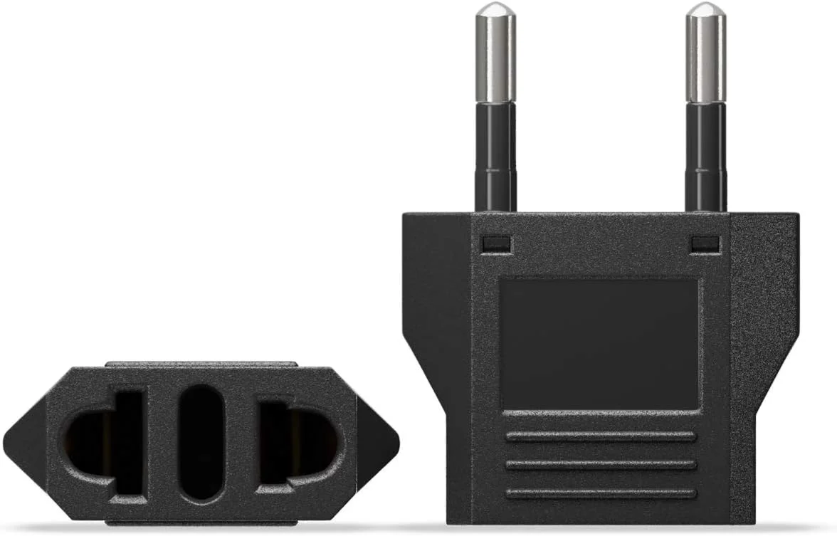 آداپتورهای پریز مسافرتی اروپا Unidapt - آداپتور برق ایالات متحده به اروپا، مبدل های پریز دیواری کاربردی، آداپتور اروپا، آداپتور دوشاخه نوع C، آداپتور مسافرتی برای اروپا، مبدل پین آداپتور بسته 4 عددی، مشکی