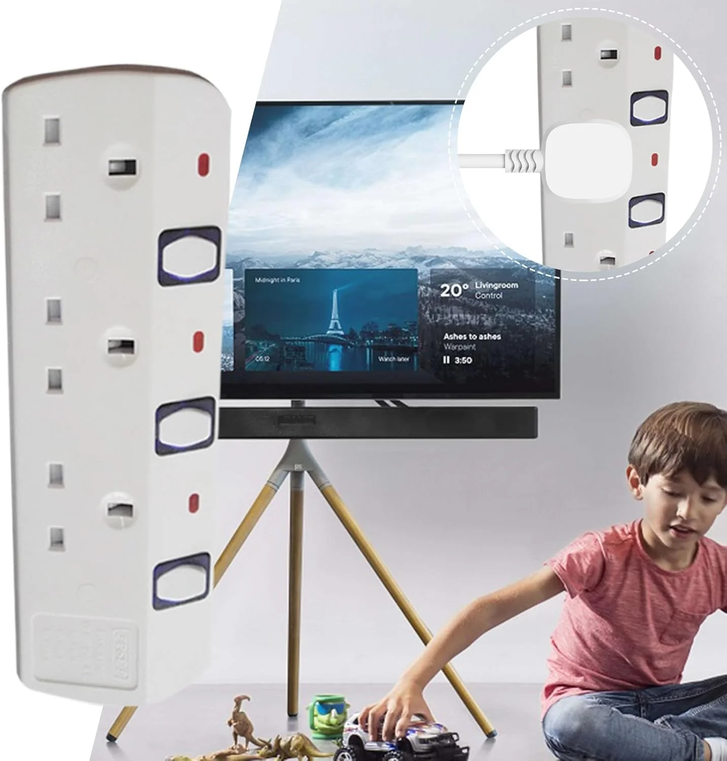 آداپتور UK - آداپتور مسافرتی جمع و جور UK - محافظت از نوسانات جهانی، چند راهی جمع و جور برای مسافرت، خانواده، دوستان، مسافر