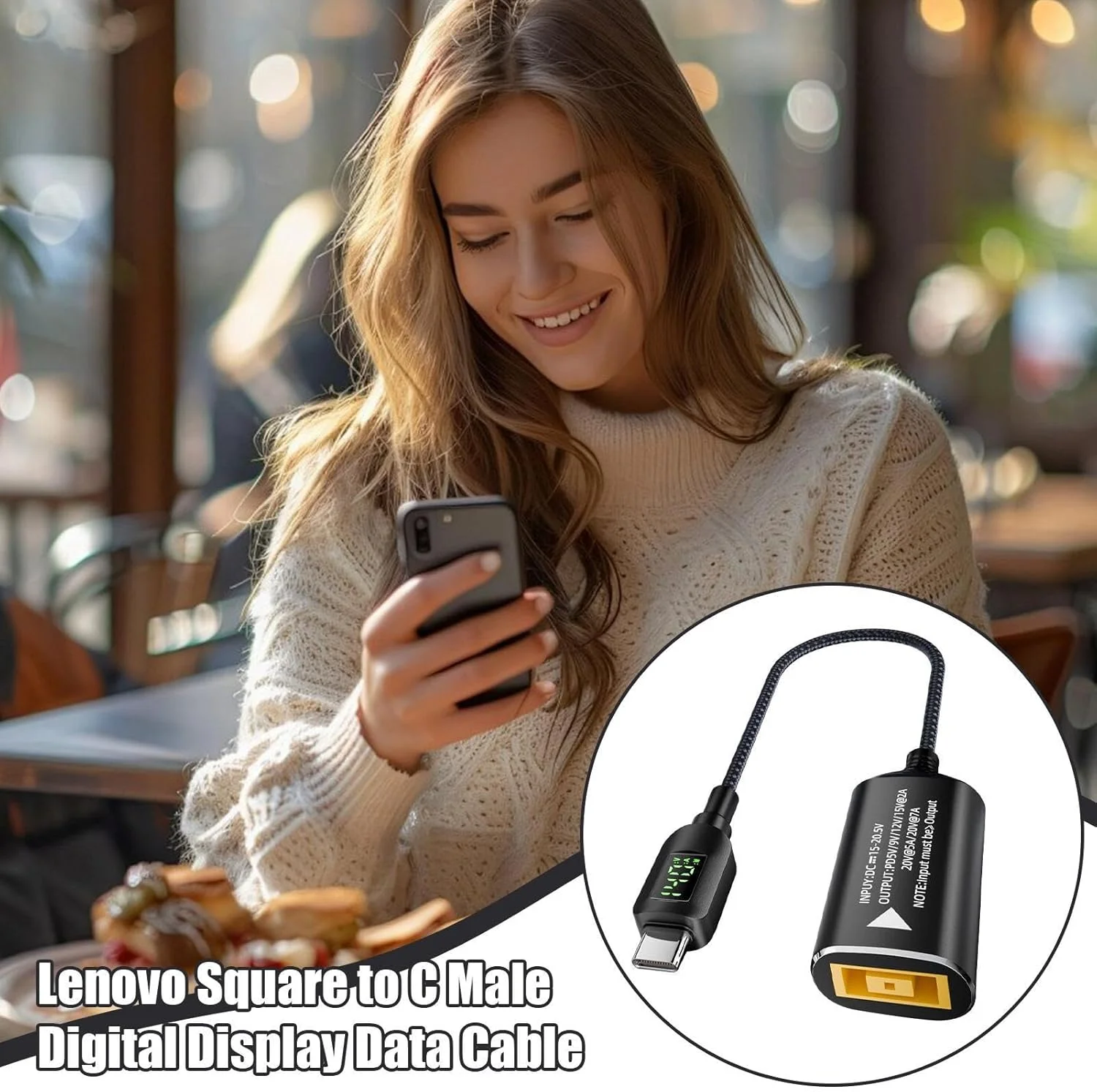 آداپتور DC به Type C، کانکتور شارژ 140 واتی - آداپتور پایدار PD برای دستگاه های الکترونیکی مسافرتی، لپ تاپ، تلفن همراه