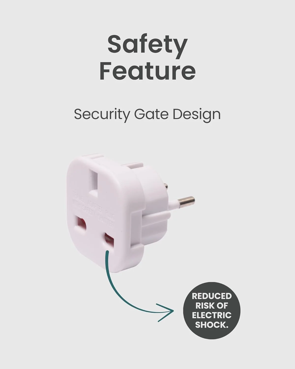 آداپتور برق مسافرتی – تبدیل دوشاخه EU به UK، آداپتور جمع و جور سفید با طراحی ایمن – ایده آل برای سفر کاری، تعطیلات، هتل، فرودگاه – مناسب برای تلفن همراه، لپ تاپ، تبلت