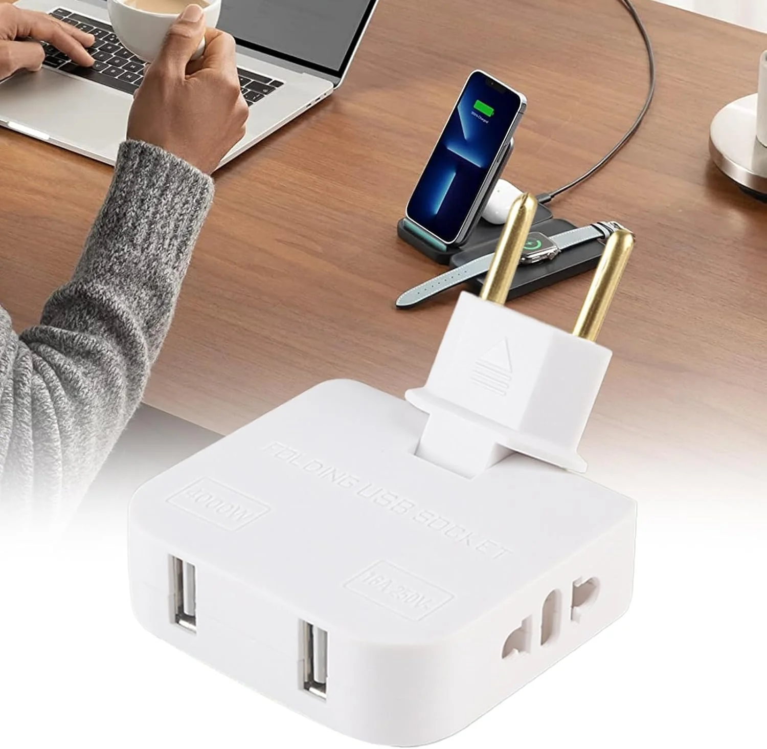 آداپتور دوشاخه مسافرتی - مبدل آداپتور بین المللی - ترانسفورماتور چرخشی قابل حمل چند منظوره برای لوازم خانگی، مسافران جهانی، سفرهای کاری، تعطیلات، شارژ کامپیوتر و لوازم الکترونیکی