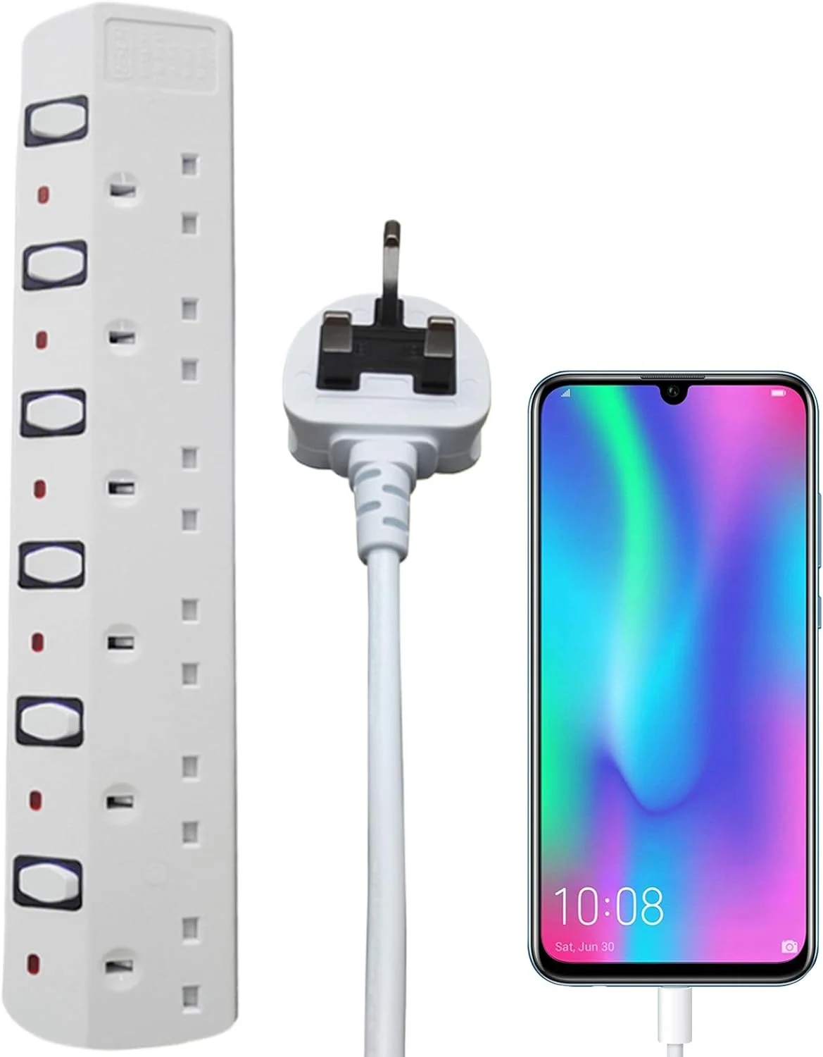 آداپتورهای مسافرتی - آداپتور جمع و جور دوشاخه بریتانیایی - محافظ برق جمع و جور جهانی با سوئیچ های مستقل و شارژ سریع برای مسافرت، دفاتر خانگی، سنگاپور و سراسر جهان