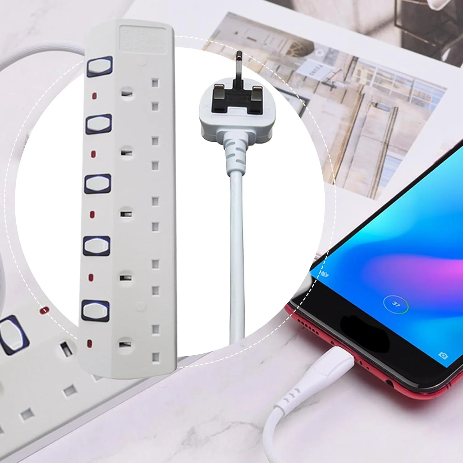 آداپتور مسافرتی، محافظ چند شاخه بین المللی ایمن - درگاه های USB متعدد با شارژ سریع، محافظ جهانی برای سفر، دفاتر، خانه و خانواده