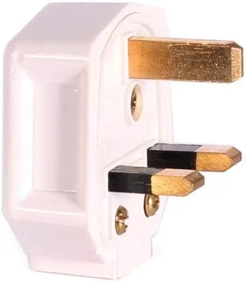 دوشاخه سفید 13 آمپر سه پین بریتانیا با فیوز، آداپتور مسافرتی برای تبدیل پریز امارات/بریتانیا/عربستان