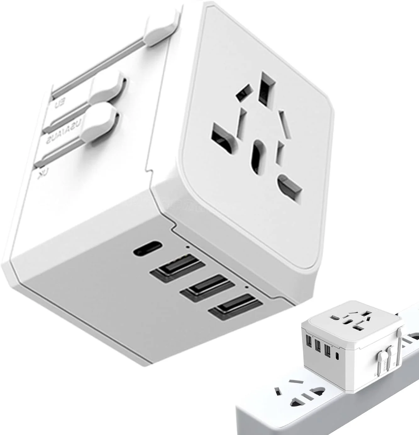 آداپتور مسافرتی | دوشاخه شارژر اروپایی - آداپتور بین المللی چند منظوره قابل حمل برای سفر به خارج از کشور، تحصیل در خارج از کشور، سفر کاری، کوله گردی، فرودگاه