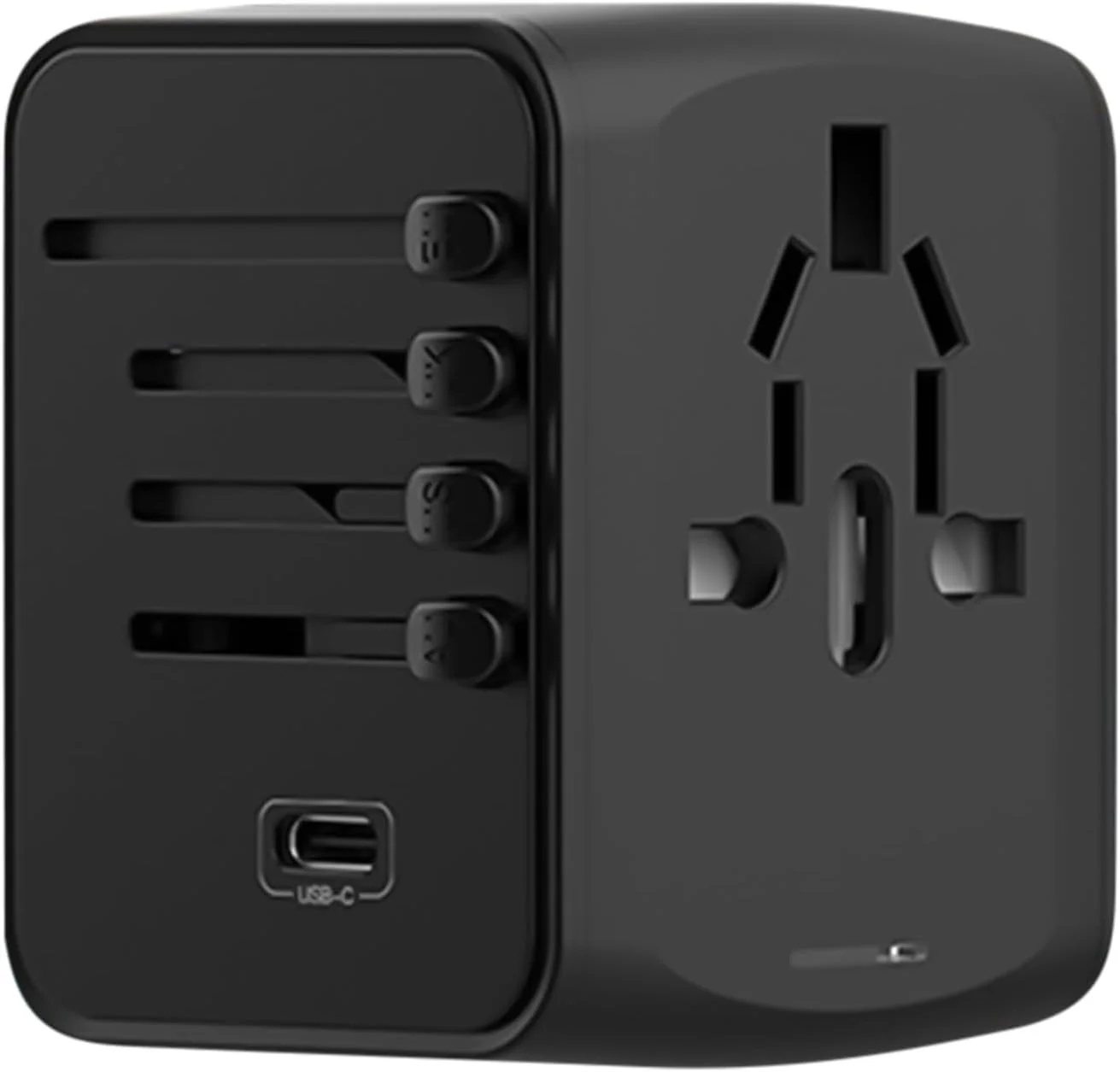 آداپتور دوشاخه مسافرتی، افزایش دهنده پریز، آداپتور USB قابل حمل با سوکت Type C برای لپ تاپ، تلفن، سفر، بانوان برای اروپا، انگلیس، آمریکا، استرالیا