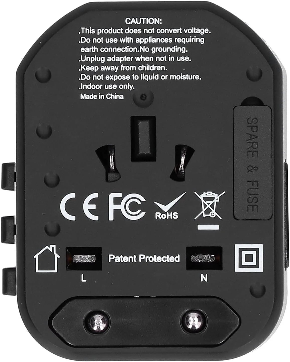 آداپتور مسافرتی USB، آداپتور دوشاخه مبدل برق برای منزل، دفتر، داخل ساختمان (قرمز)