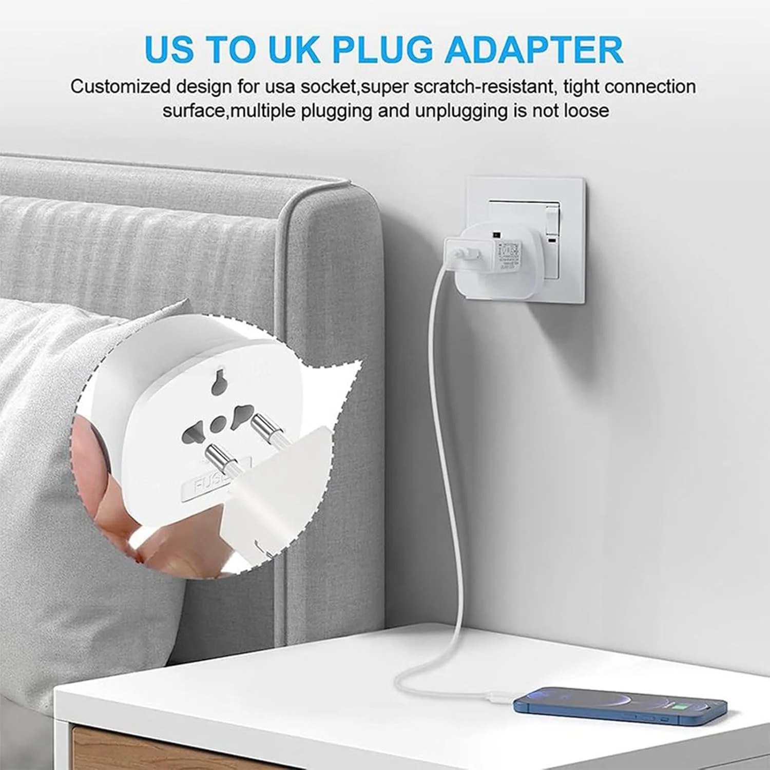 آداپتور مسافرتی - پریز کابل شارژ، سوکت تبدیل بین المللی استاندارد بریتانیا با فیوز 13 آمپر برای تلفن های همراه، دوربین ها، لپ تاپ ها، مالزی، ویتنام