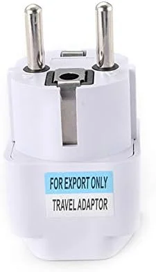 آداپتور دوشاخه ارت دار نوع E/F (دوشاخه اروپایی، 3 عدد)