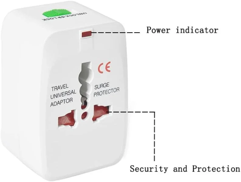 آداپتور مسافرتی، آداپتور جهانی همه کاره اروپایی، دوشاخه شارژر دیواری بین المللی (بدون درگاه USB) برای آسیا اروپا انگلستان استرالیا و ایالات متحده آمریکا آداپتور مسافرتی، آداپتور جهانی همه کاره اروپایی، دوشاخه شارژر دیواری بین المللی (بدون درگاه USB) برای آسیا اروپا انگلستان استرالیا و ایالات متحده آمریکا