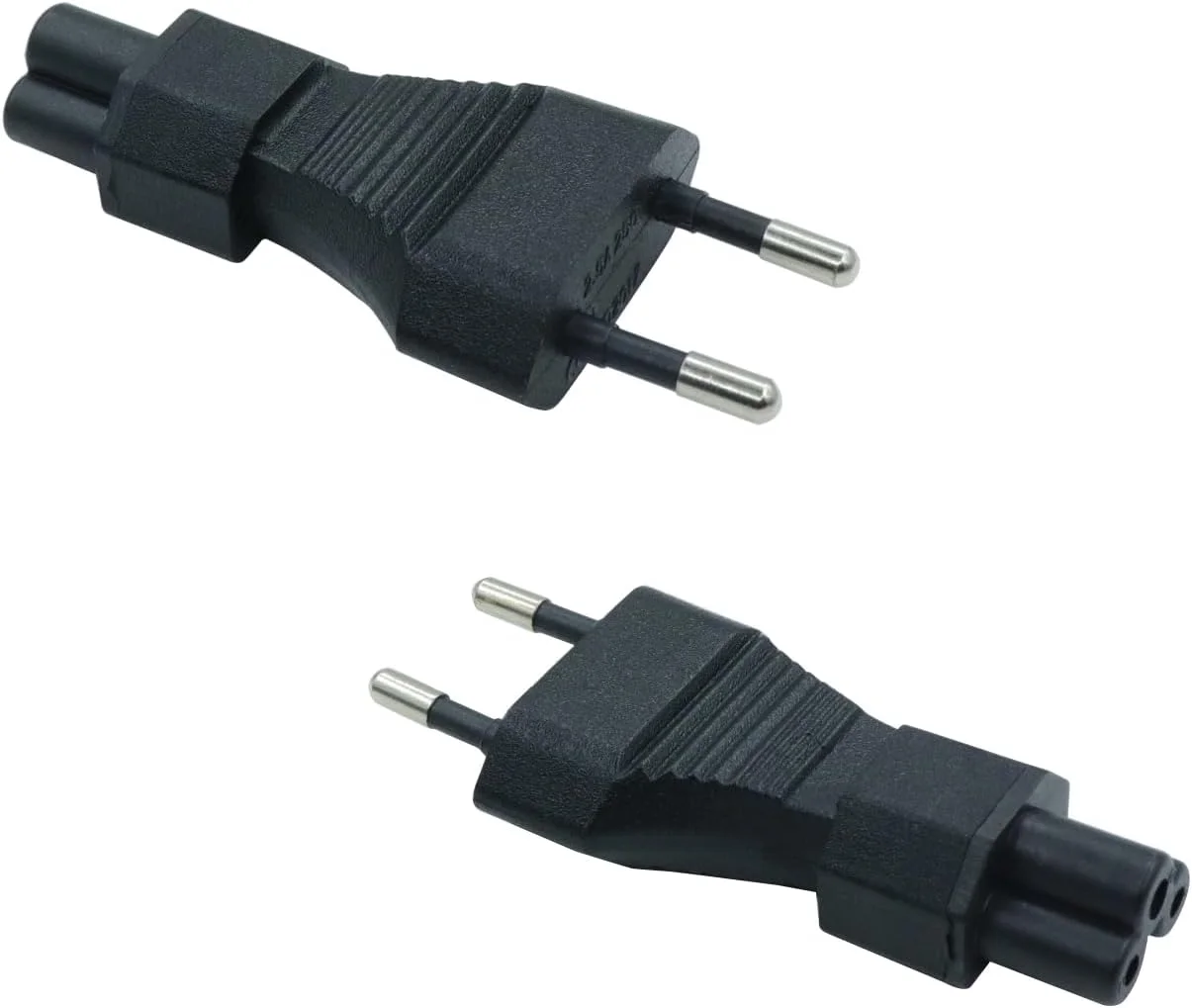 تبدیل دوشاخه شوکو به IEC C5، دوشاخه اروپایی CEE 7/16 نری به آداپتور مادگی IEC320 C5 برای لپ تاپ یا دستگاه های دارای کابل C5 - مشکی (بسته 2 عددی)