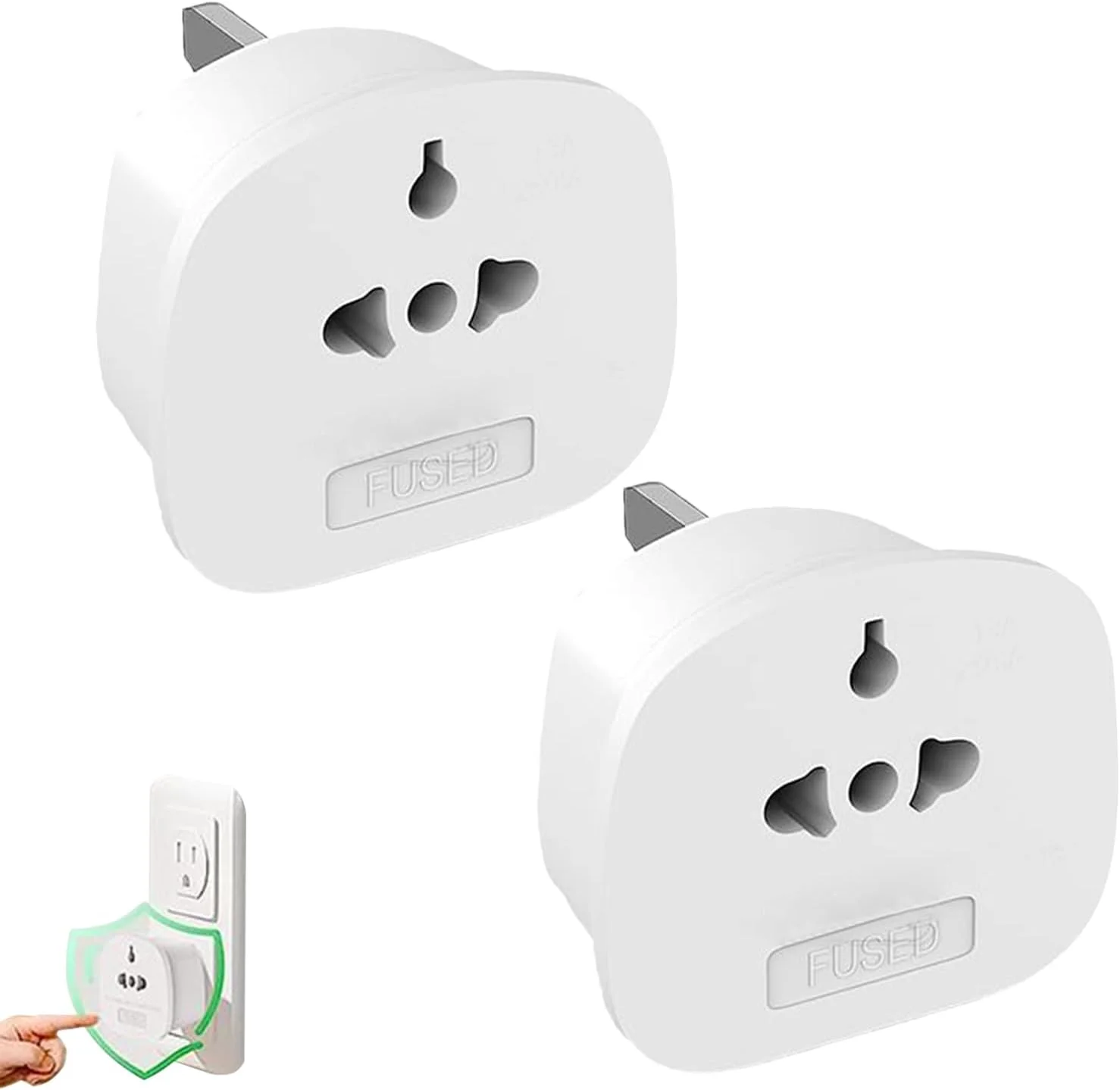 تبدیل دوشاخه - سوکت شارژر، سوکت تبدیل بین المللی استاندارد بریتانیا با فیوز 13 آمپر برای لپ تاپ، تلفن همراه، مسافرت به مالزی، سنگاپور، ویتنام