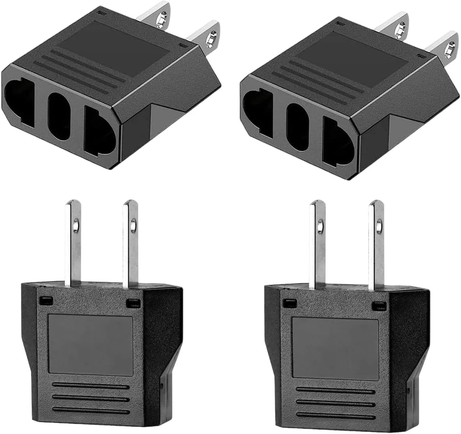آداپتور مسافرتی جهانی 4 عددی برای آمریکا، ایتالیا، آداپتور دوشاخه آلمان ایالات متحده، دوشاخه مسافرتی ایالات متحده به اتحادیه اروپا برای اروپا/آمریکا/فرانسه/آلمان/چین/اسپانیا/ایتالیا/سوئیس/برزیل