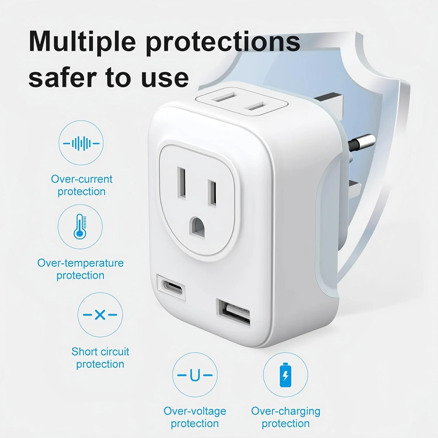 آداپتور دوشاخه انگلستان و ایرلند Lullaxx، شارژر مسافرتی با پریزهای AC، Type C و USB، آداپتور برای انگلستان، ایرلند، اسکاتلند و سایر کشورها (Type C + USB - انگلستان ایرلند) آداپتور دوشاخه انگلستان و ایرلند Lullaxx، شارژر مسافرتی با پریزهای AC، Type C و USB، آداپتور برای انگلستان، ایرلند، اسکاتلند و سایر کشورها (Type C + USB - انگلستان ایرلند)