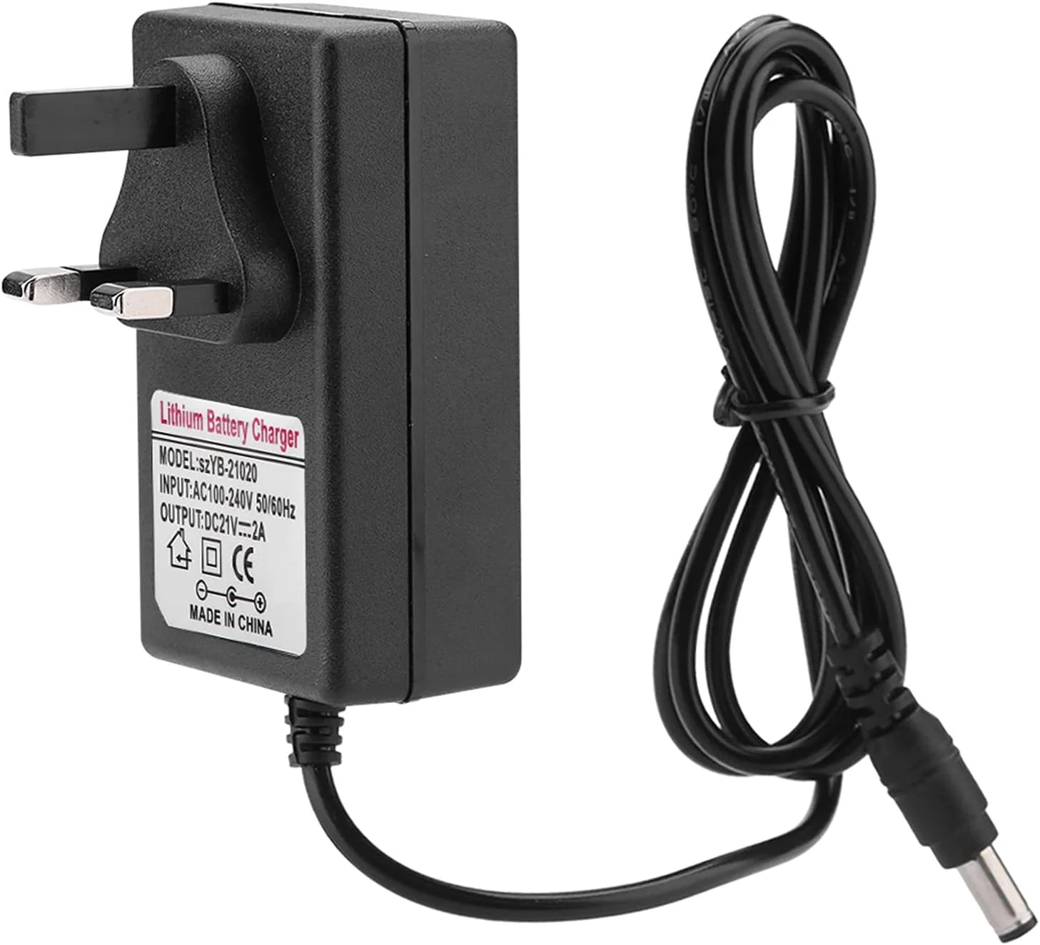 آداپتور برق جهانی Luqeeg، آداپتور منبع تغذیه AC 100-240V DC 21V 2A باتری لیتیوم یونی برای دستگاه الکترونیکی خانگی (دوشاخه بریتانیا) آداپتور برق جهانی Luqeeg، آداپتور منبع تغذیه AC 100-240V DC 21V 2A باتری لیتیوم یونی برای دستگاه الکترونیکی خانگی (دوشاخه بریتانیا)