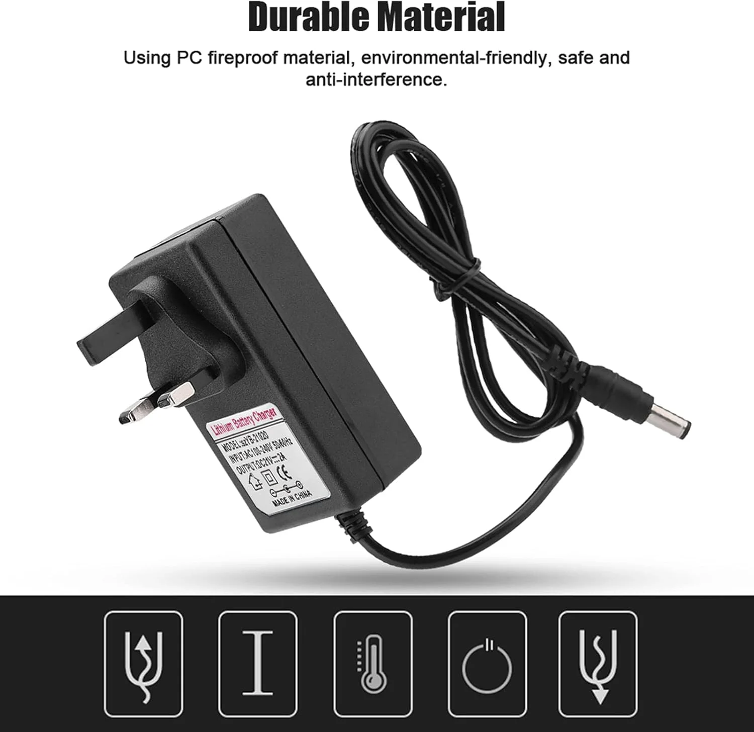 آداپتور برق جهانی Luqeeg، آداپتور منبع تغذیه AC 100-240V DC 21V 2A باتری لیتیوم یونی برای دستگاه الکترونیکی خانگی (دوشاخه بریتانیا) آداپتور برق جهانی Luqeeg، آداپتور منبع تغذیه AC 100-240V DC 21V 2A باتری لیتیوم یونی برای دستگاه الکترونیکی خانگی (دوشاخه بریتانیا)