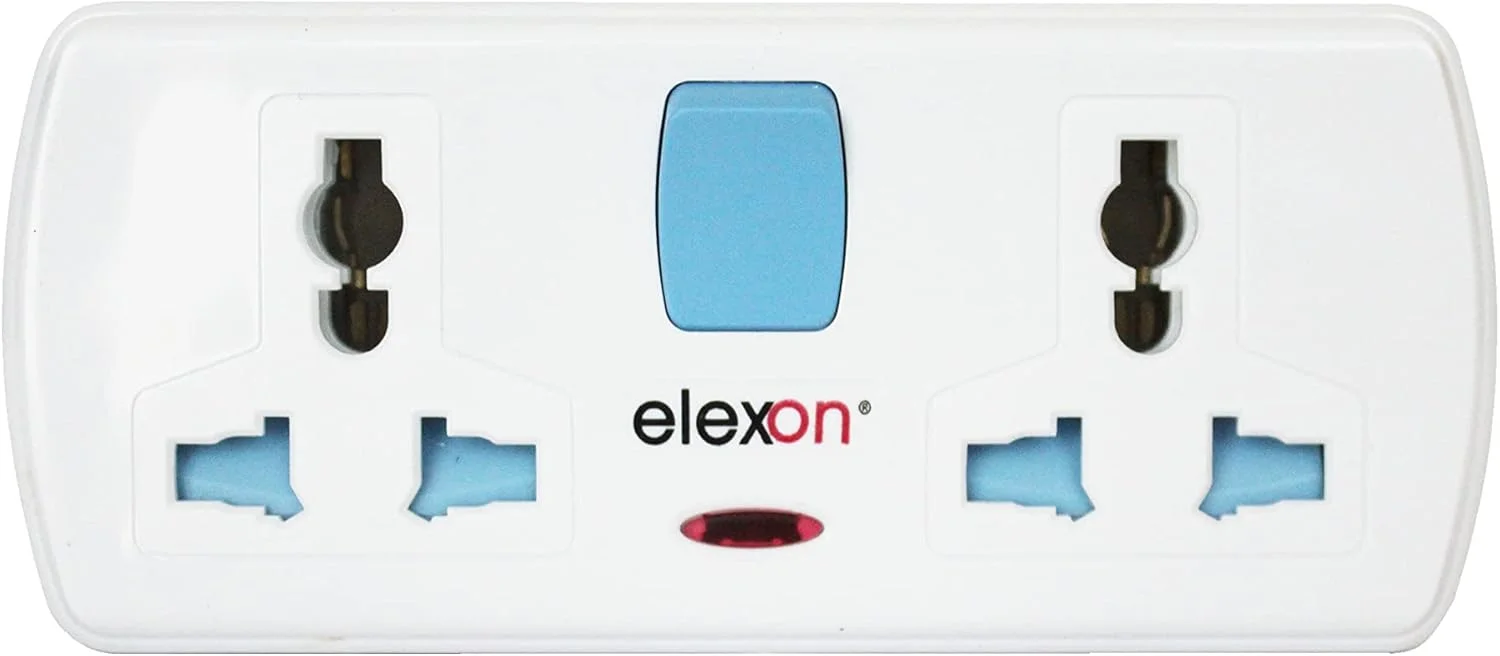 آداپتور برق چند منظوره ELEXON EL 7314 - تبدیل دوشاخه به 4 پریز برق، مناسب منزل و اداره (سفید)