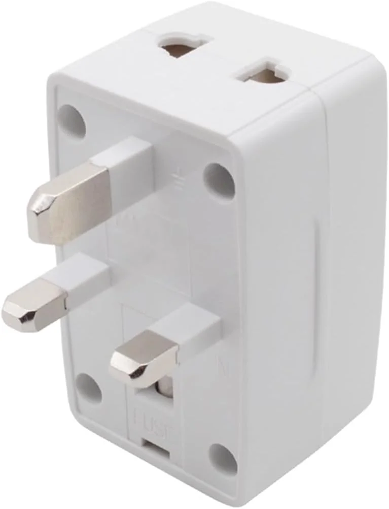 آداپتور 3 راهی ECVV با پین مربعی، سوکت جهانی با چراغ و فیوز 13 آمپر. آداپتور مسافرتی برای عربستان سعودی/امارات متحده عربی/انگلستان/هنگ کنگ، دوشاخه برق AC برای ایالات متحده/استرالیا/ژاپن/چین، آداپتور دوشاخه 3 پین