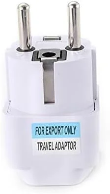 آداپتور برق مسافرتی، آداپتور پریز دوشاخه نوع E/F، آداپتور برای اتصال دستگاه های ایالات متحده به اروپا | پریز برق اتحادیه اروپا 3 عدد | قابل استفاده در نروژ، کره، اسپانیا، یونان، روسیه، ایسلند