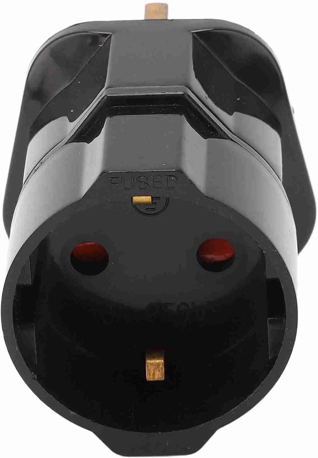 مبدل دوشاخه به سه شاخه با روکش سخت و اتصالات برنجی، آداپتور 3 پین مناسب برای تجارت/نمایشگاه ها، مجموعه 4 عددی مبدل (مشکی)