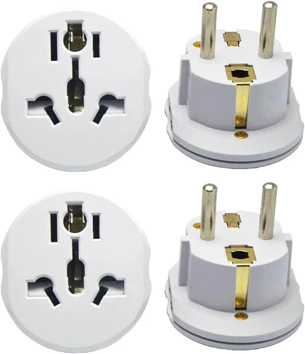 تبدیل دوشاخه [4 عددی]، امارات، آمریکا، اروپا، انگلیس، استرالیا، چین به پریز عربستان سعودی/اروپا/آلمان، آداپتور مسافرتی، آداپتور پریز جهانی برای سفر کاری، تعطیلات، هتل، فرودگاه برای تلفن همراه، لپ تاپ (سفید)