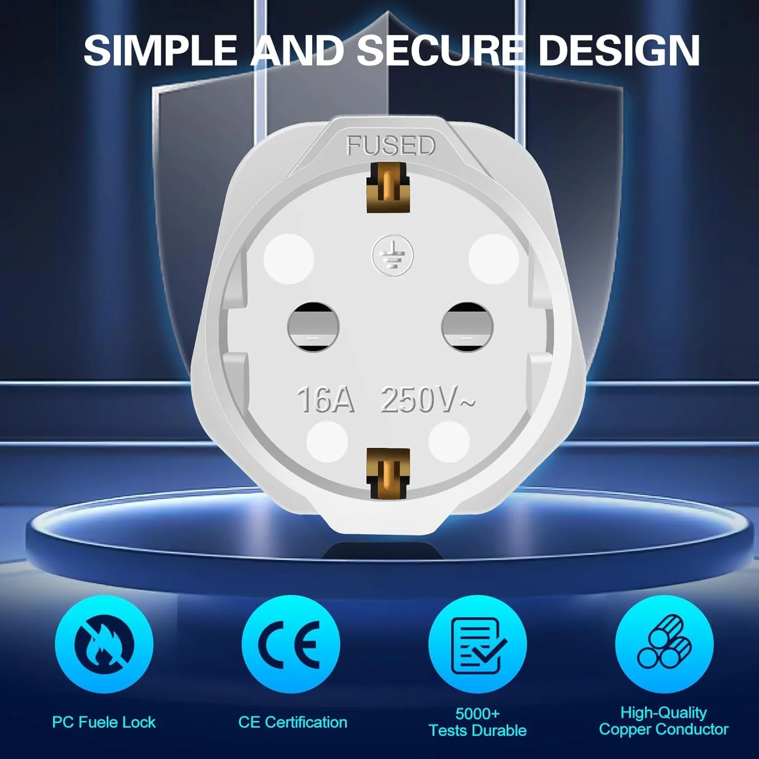 تبدیل دوشاخه اروپایی به دوشاخه بریتانیایی دفسدر، بسته 2 عددی - مبدل برق EU به UK ارت دار، آداپتور مسافرتی 3 پین نوع G برای فرانسه، ایتالیا، اسپانیا، آلمان و غیره - دوشاخه بین المللی جهانی