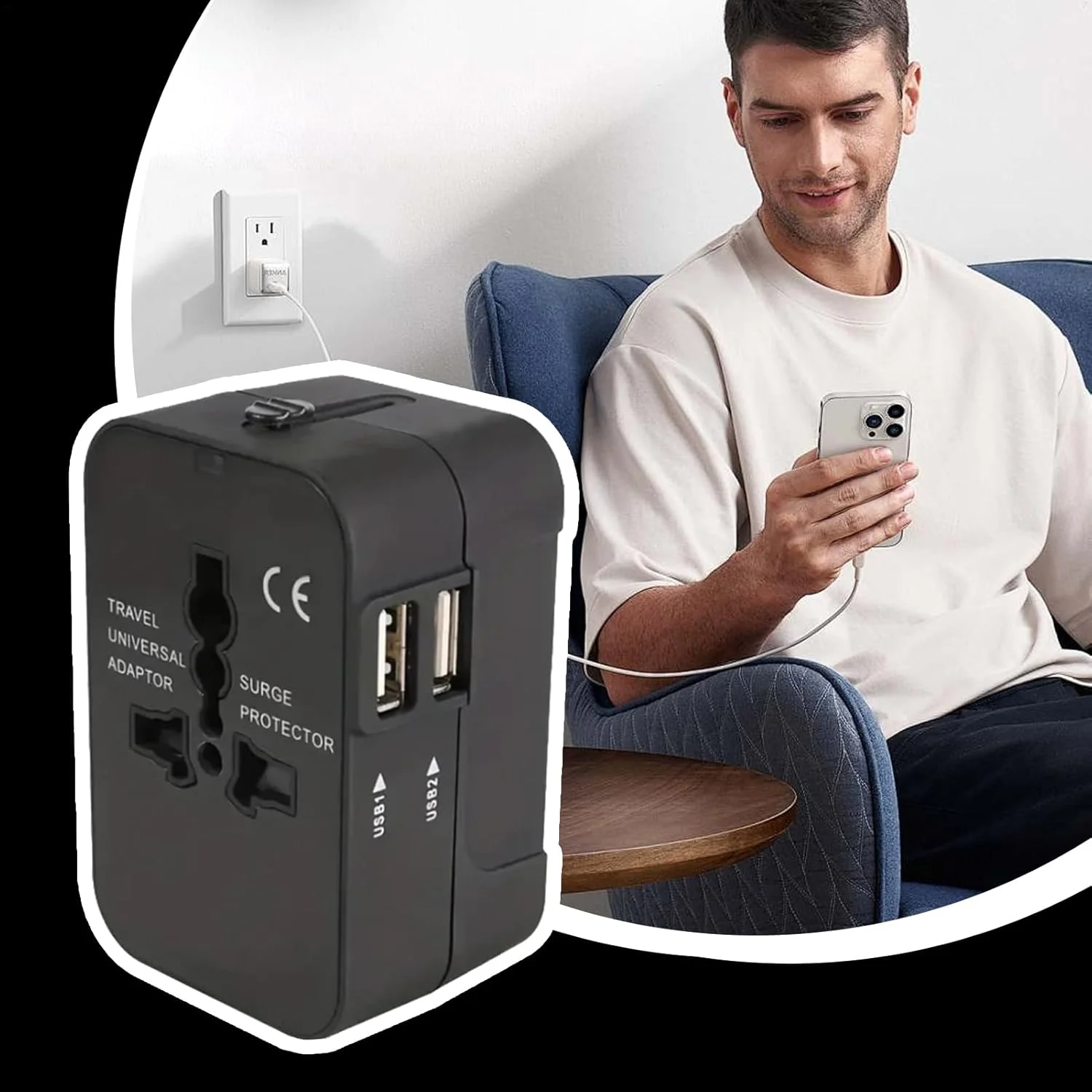 آداپتور شارژ | مبدل های USB جمع و جور | مبدل های پورت شارژ USB با شارژ سریع، سوکت تبدیل با محافظت در برابر نوسانات برای لپ تاپ ها، لوازم کوچک و تلفن های همراه