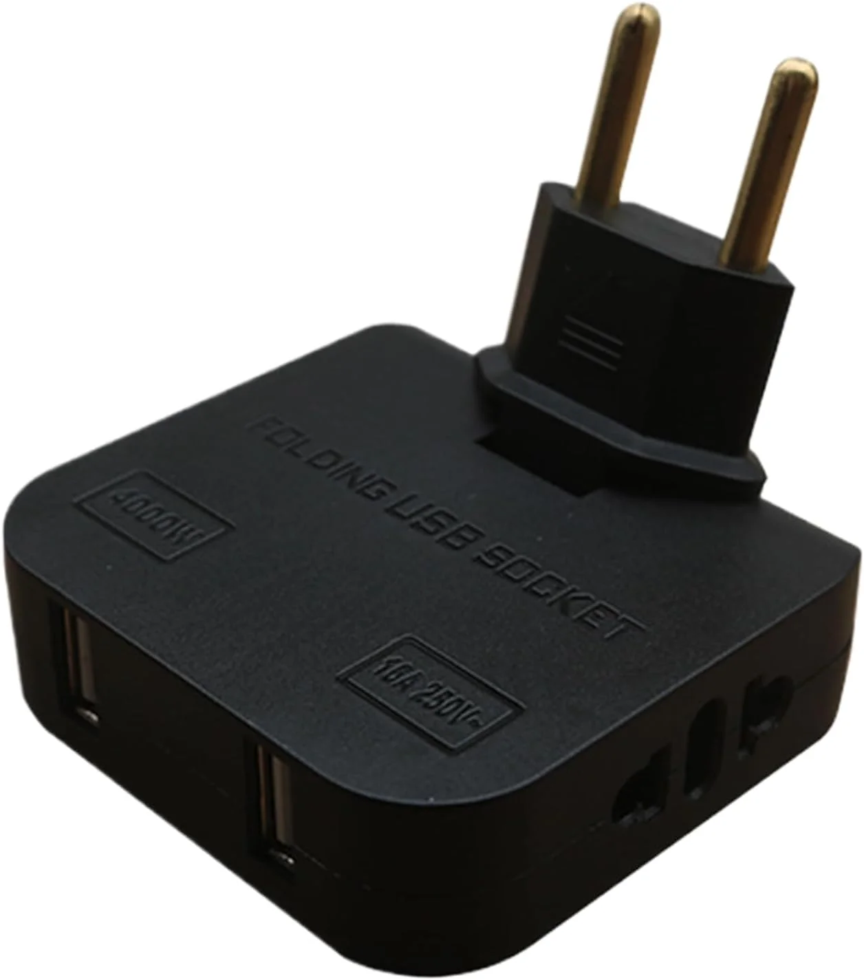 تبدیل کننده دوشاخه | آداپتور دوشاخه اروپایی | ترانسفورماتور چرخشی چند منظوره قابل حمل برای مسافران جهانی، شارژ لوازم الکترونیکی، سفرهای کاری، سشوار، تلفن