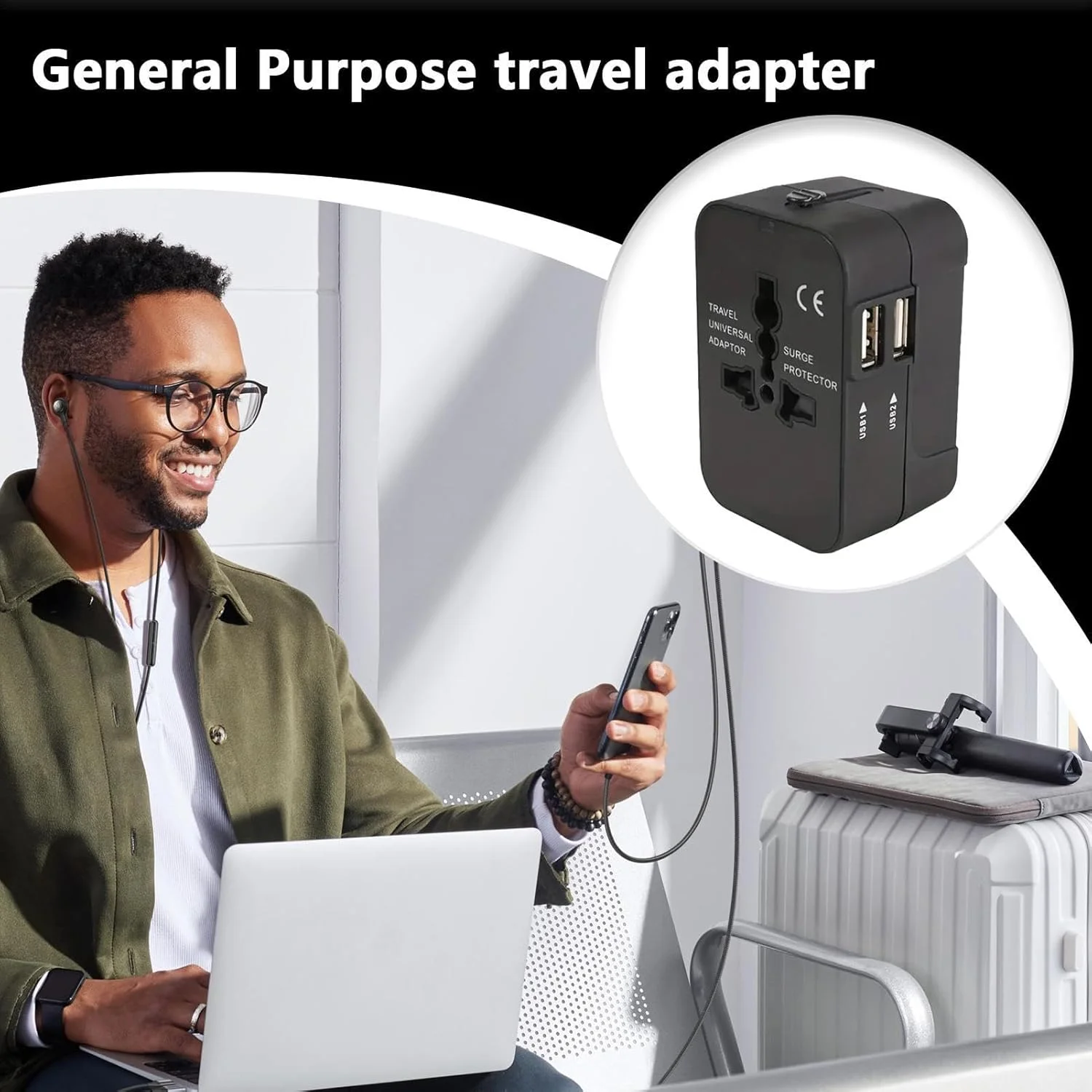 آداپتور شارژ | آداپتور مبدل پریز دیواری قابل حمل، مبدل های چند پورت سبک وزن با پورت های شارژ USB برای تلفن های همراه، لپ تاپ ها، لوازم کوچک