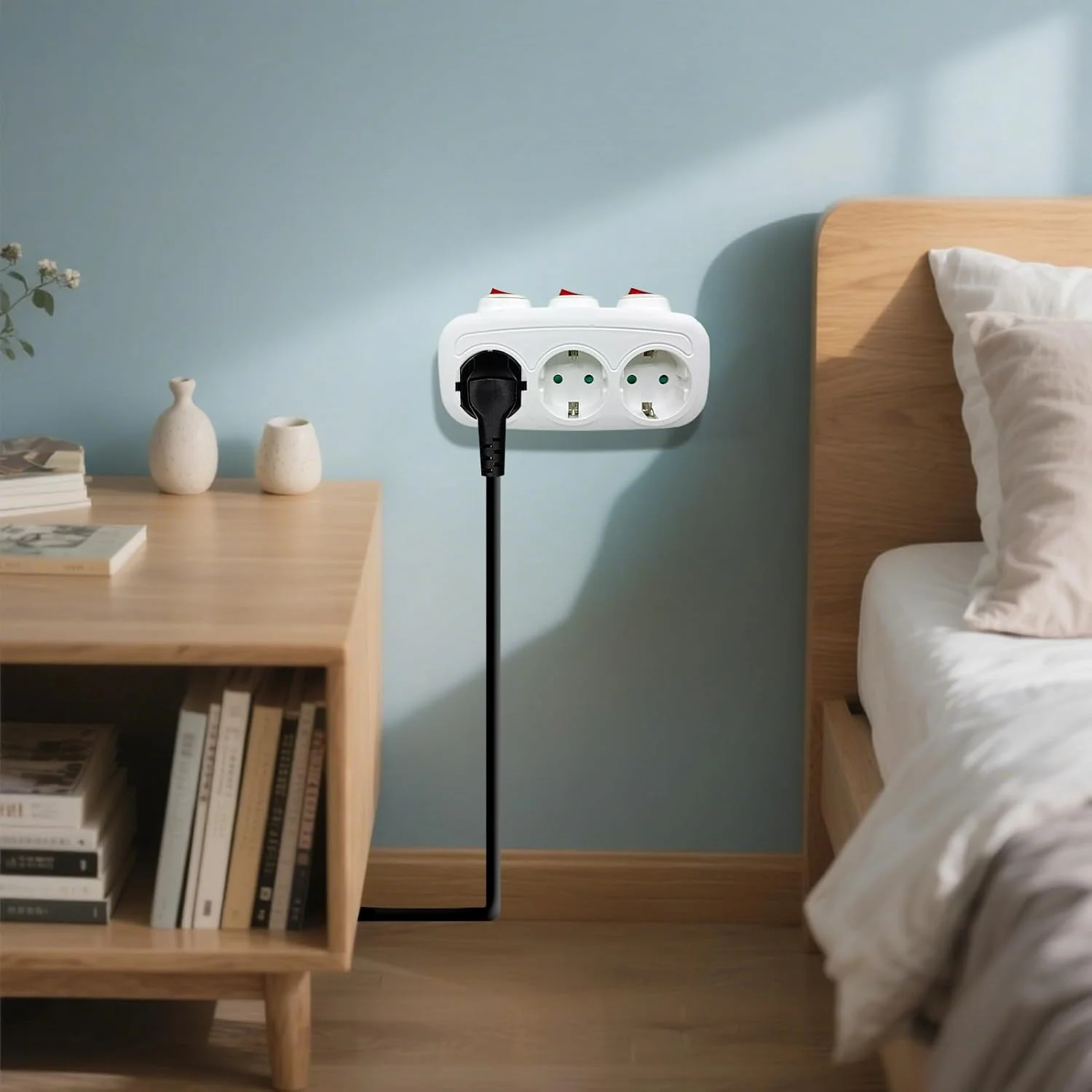 آداپتور اروپا | دوشاخه دیواری برای پریزها، تبدیل کننده پریز چند راهی شارژر سوکت 3 پورت برای مسافرت توریستی بین المللی، کار، خانه، آشپزخانه، اتاق نشیمن