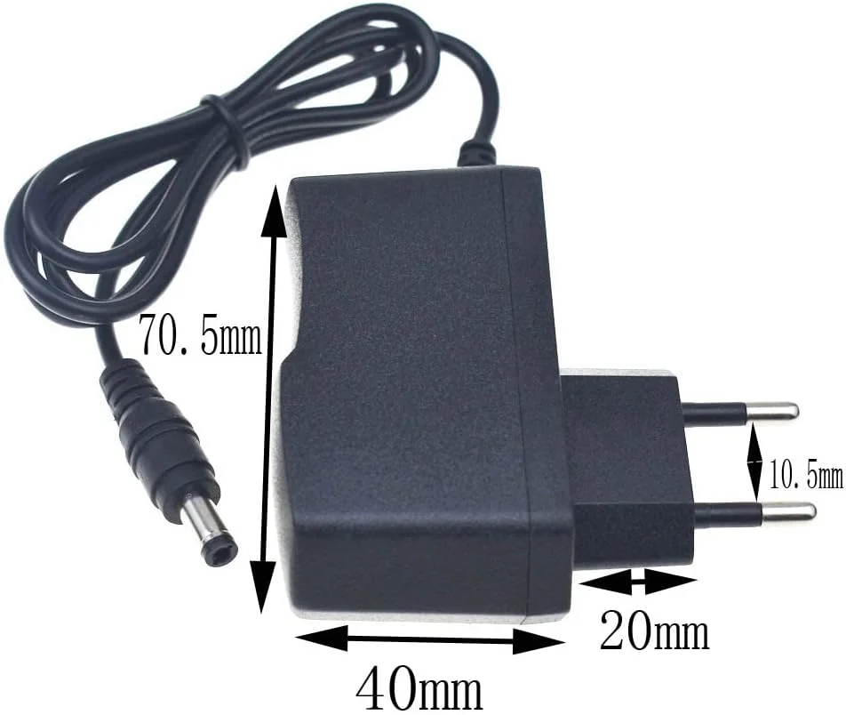 آداپتور مبدل 6 ولت 1 آمپر، منبع تغذیه 6 ولت 1 آمپر 1000 میلی آمپر، دوشاخه EU، DC 5.5mm x 2.1mm