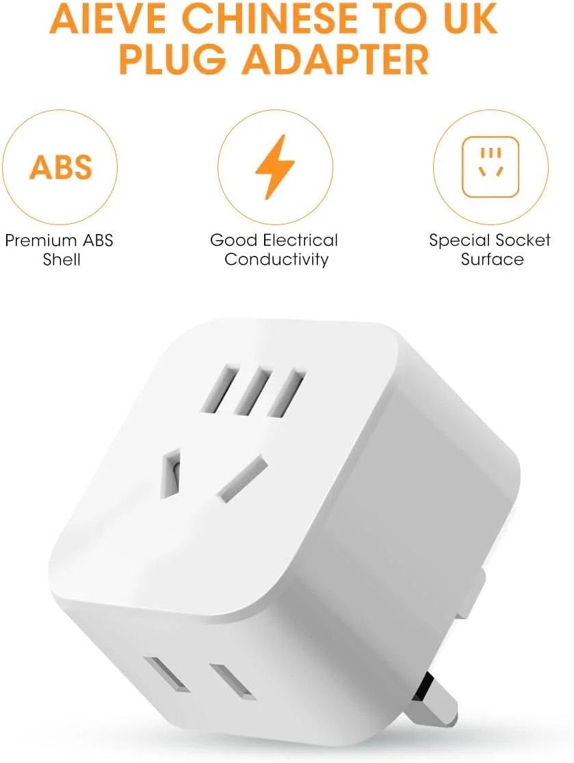 تبدیل دوشاخه/سه شاخه چینی/آمریکایی/استرالیایی به دوشاخه UK (بسته 2 عددی)