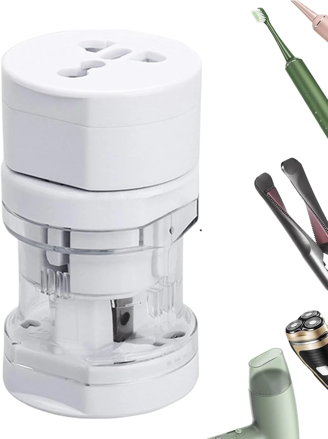 آداپتور شارژ دوشاخه - آداپتور مبدل پریز دیواری قابل حمل، سوکت تبدیل چند پورت شارژ سریع، لوازم جانبی مسافرتی برای سفرهای کاری، تحصیل در خارج از کشور، اتاق های هتل