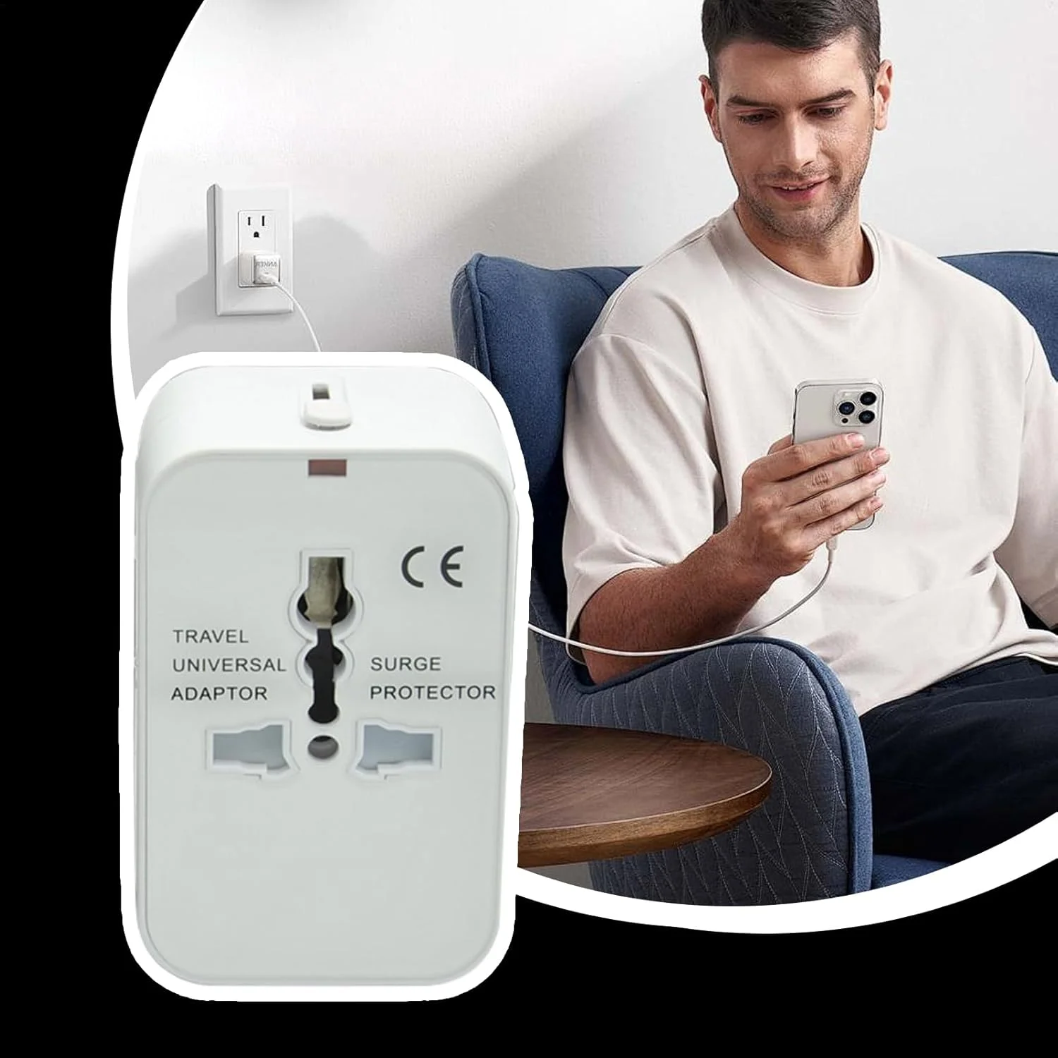 آداپتور شارژ - آداپتور محافظ قابل حمل | لوازم جانبی مسافرتی سبک وزن، سوکت تبدیل شارژ سریع برای سالن های فرودگاه، سفرهای کاری، تحصیل در خارج از کشور