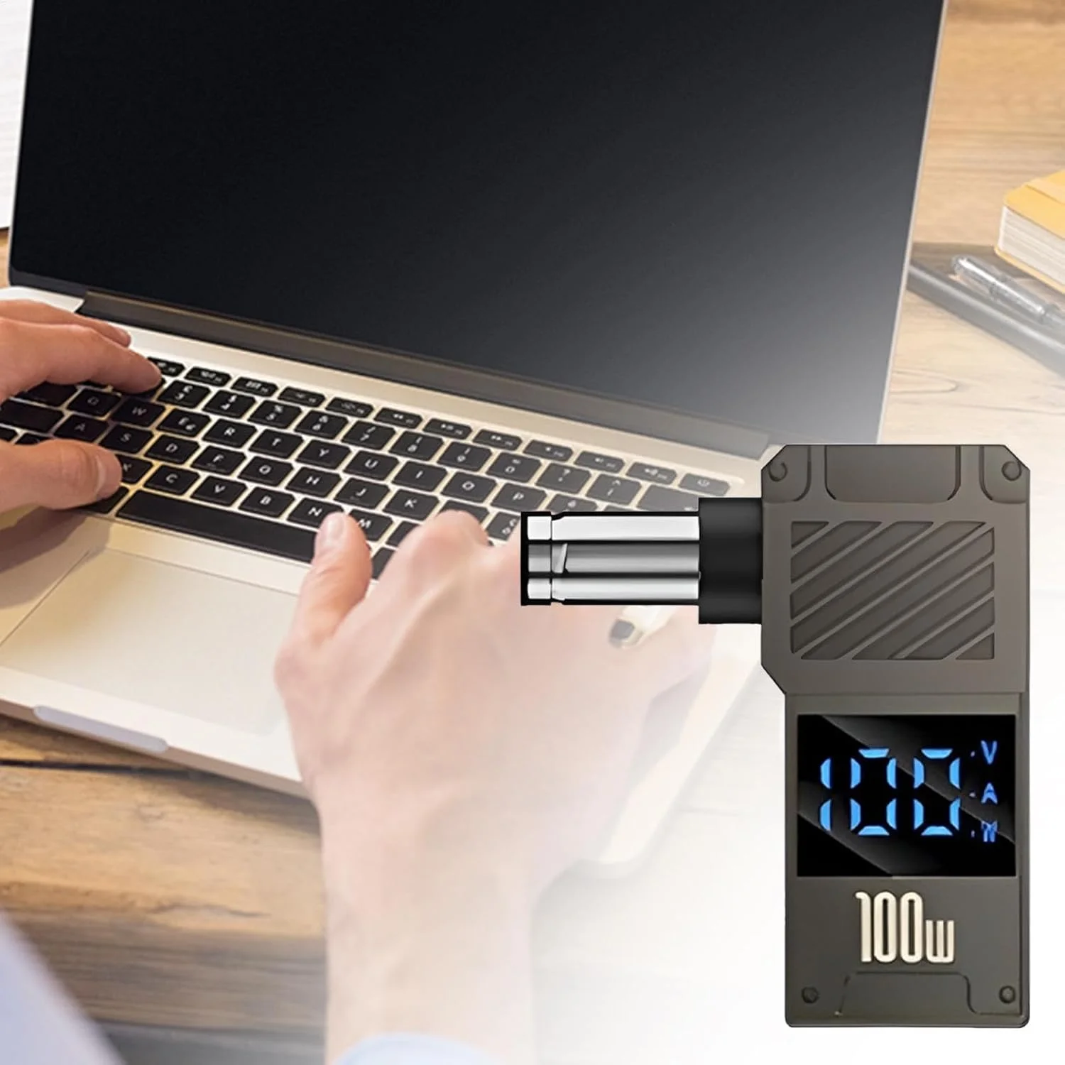 آداپتور شارژر لپ تاپ، آداپتور اتصال شارژر 100 واتی Type C به DC با نمایشگر دیجیتال | مبدل دوشاخه قابل حمل برای خانه، مسافرت