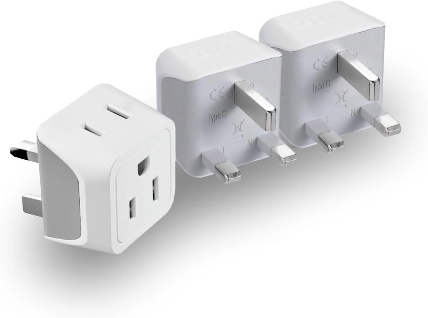 آداپتور مسافرتی Ceptics برای انگلیس، هنگ کنگ، ایرلند - سبک وزن - دارای دو ورودی دوشاخه آمریکایی - نوع G - ایمن و ارت دار، مناسب برای تلفن های همراه، لپ تاپ ها، دوربین (بسته 3 عددی) - فوق العاده جمع و جور - قابل استفاده در دبی، غنا آداپتور مسافرتی Ceptics برای انگلیس، هنگ کنگ، ایرلند - سبک وزن - دارای دو ورودی دوشاخه آمریکایی - نوع G - ایمن و ارت دار، مناسب برای تلفن های همراه، لپ تاپ ها، دوربین (بسته 3 عددی) - فوق العاده جمع و جور - قابل استفاده در دبی، غنا