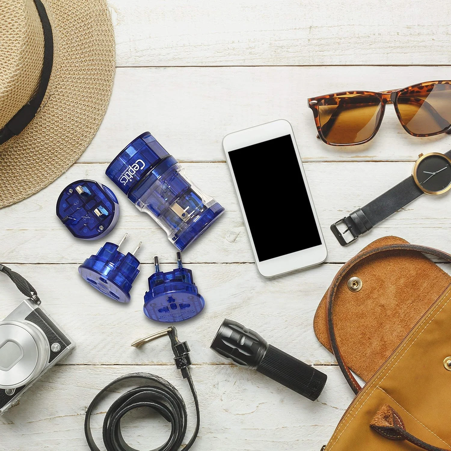 آداپتور مسافرتی جمع و جور بین المللی سپتیکس - مناسب برای استفاده در اروپا، آسیا، چین، انگلستان، ایتالیا، نیوزیلند، استرالیا و غیره