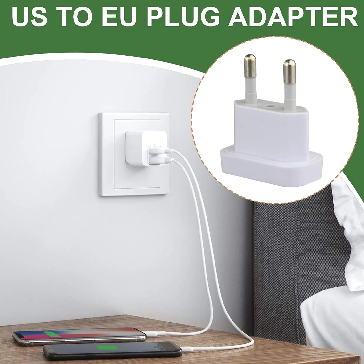 تبدیل دوشاخه آمریکایی به اروپایی | مبدل شارژر سفرهای کاری | آداپتور دوشاخه قابل حمل برای دستگاه های الکترونیکی برای تحصیل در خارج از کشور فرانسه اروپا آلمان کره جنوبی سفرهای بین المللی هتل سفرهای کاری تبدیل دوشاخه آمریکایی به اروپایی | مبدل شارژر سفرهای کاری | آداپتور دوشاخه قابل حمل برای دستگاه های الکترونیکی برای تحصیل در خارج از کشور فرانسه اروپا آلمان کره جنوبی سفرهای بین المللی هتل سفرهای کاری