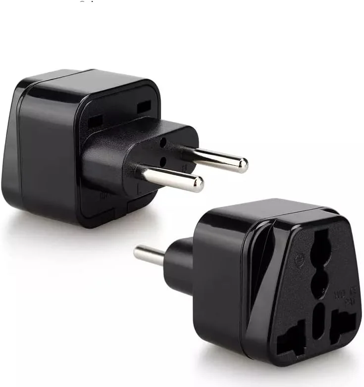 تبدیل دوشاخه UK، USA، آسیا به دوشاخه اروپایی CABLEPELADO | آداپتور مسافرتی | نوع G به 2 پین EU مدل C E F | مشکی | 1 عدد