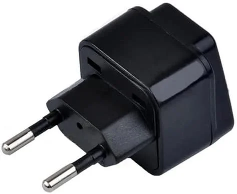 تبدیل دوشاخه UK، USA، آسیا به دوشاخه اروپایی CABLEPELADO | آداپتور مسافرتی | نوع G به 2 پین EU مدل C E F | مشکی | 1 عدد