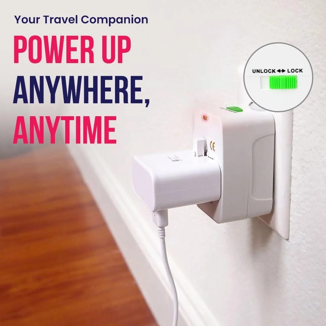 آداپتور مسافرتی جهانی Brandsfinity - بسته 2 عددی، آداپتور پلاگین بین المللی برای سازگاری جهانی برای شارژ آسان، سبک و جمع و جور، ایده آل برای مسافرت های بین المللی