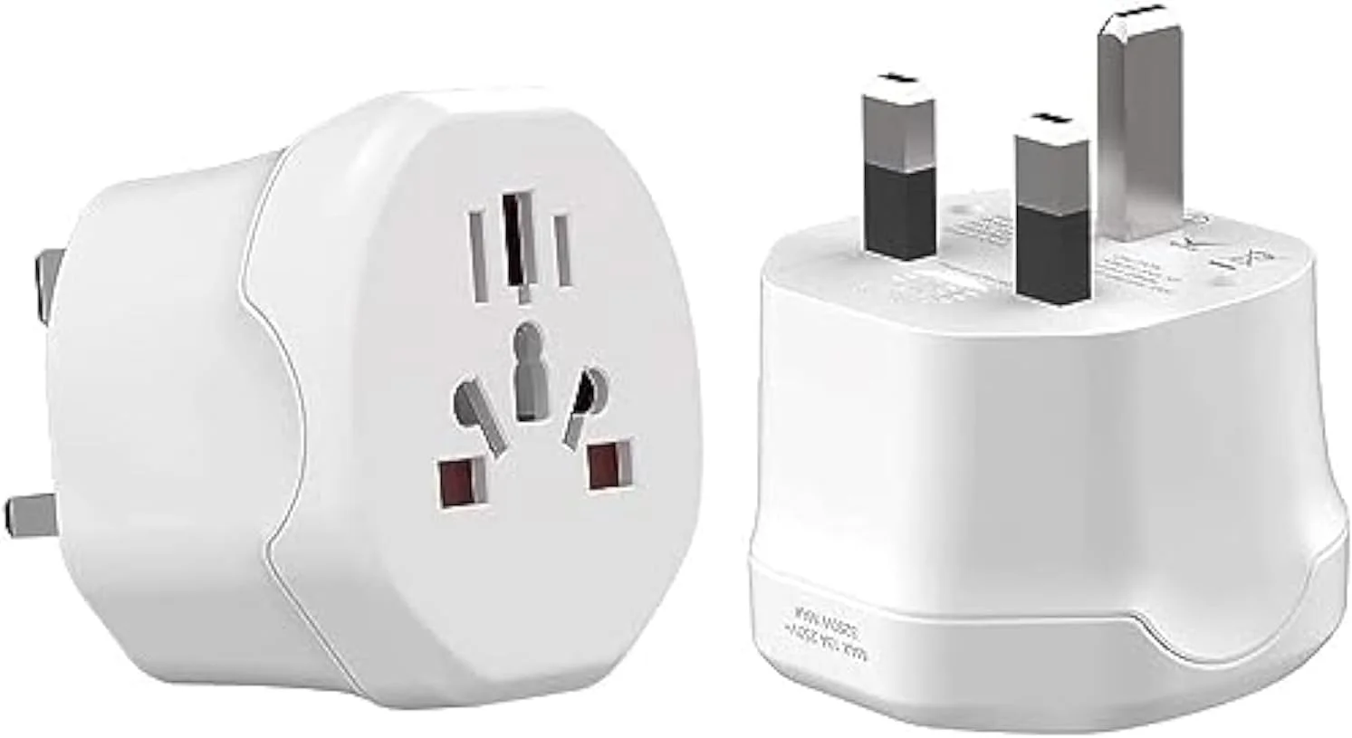 آداپتور مسافرتی اقیانوس آبی با فیوز 8 آمپر، آداپتور دوشاخه جهانی به امارات متحده عربی، انگلستان، عربستان سعودی، هنگ کنگ 3 پین، پذیرش دوشاخه های ایالات متحده، اروپا، استرالیا، چین، انگلستان برای استفاده در امارات متحده عربی، آداپتور نوع G با شاتر ایمنی کودک (بسته 2 عددی)