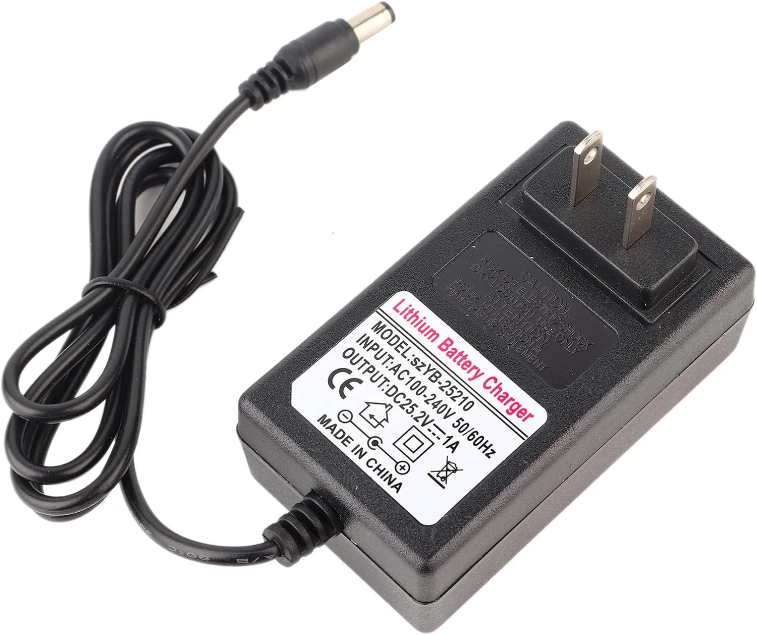 آداپتور برق باتری 25.2 ولت 1 آمپر Bewinner، آداپتور منبع تغذیه 25.2 ولت 1000 میلی آمپر با محافظت های متعدد، نشانگر LED، سازگاری گسترده برای چراغ های جلو/ماشین های اسباب بازی/دوچرخه های تعادلی (پلاگین UK)