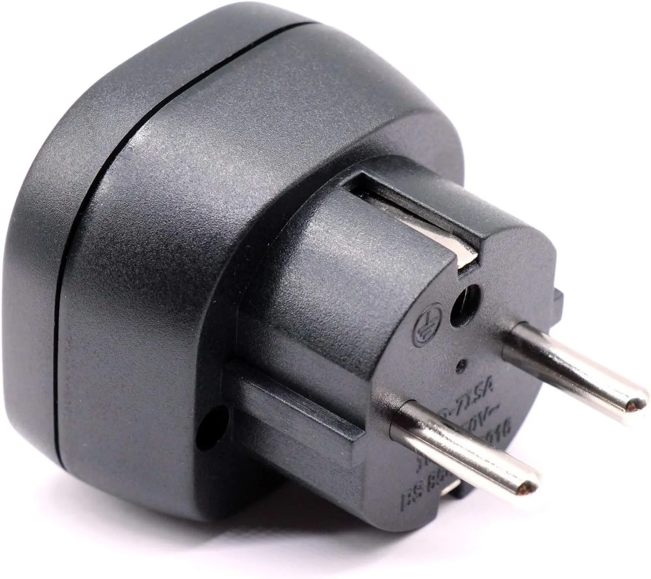 تبدیل دوشاخه برق BS8546 تایید شده امارات/انگلیس به اروپا/آلمان/فرانسه/ایتالیا/اسپانیا، دستگاه الکترونیکی 3 پین از امارات/انگلیس/هنگ کنگ/عربستان سعودی به پریز 2 پین اروپا/آلمان/فرانسه/اسپانیا/ایتالیا با شاتر ایمنی (مشکی * 3 عدد)